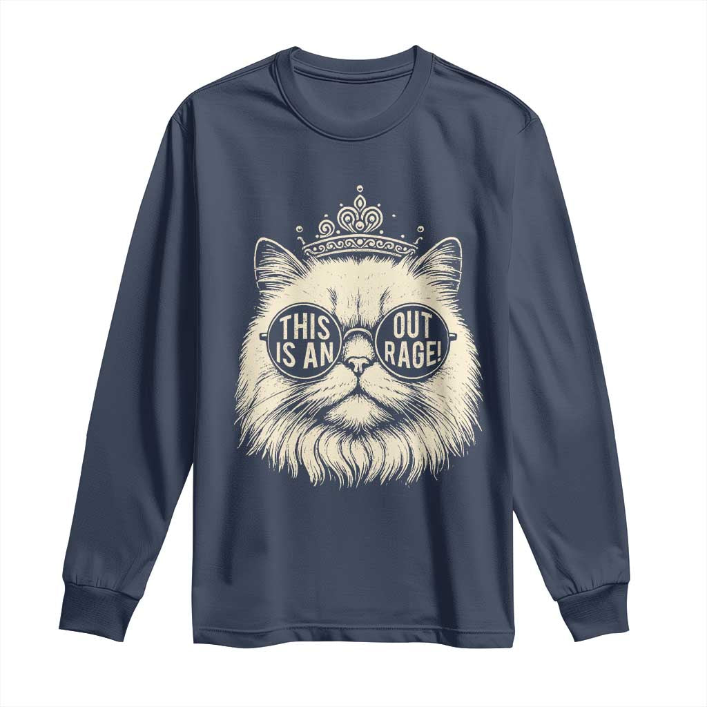 Dungeon Cat This Is An Outrage Long Sleeve Shirt Funny Princess Kitten - Wonder Print Shop