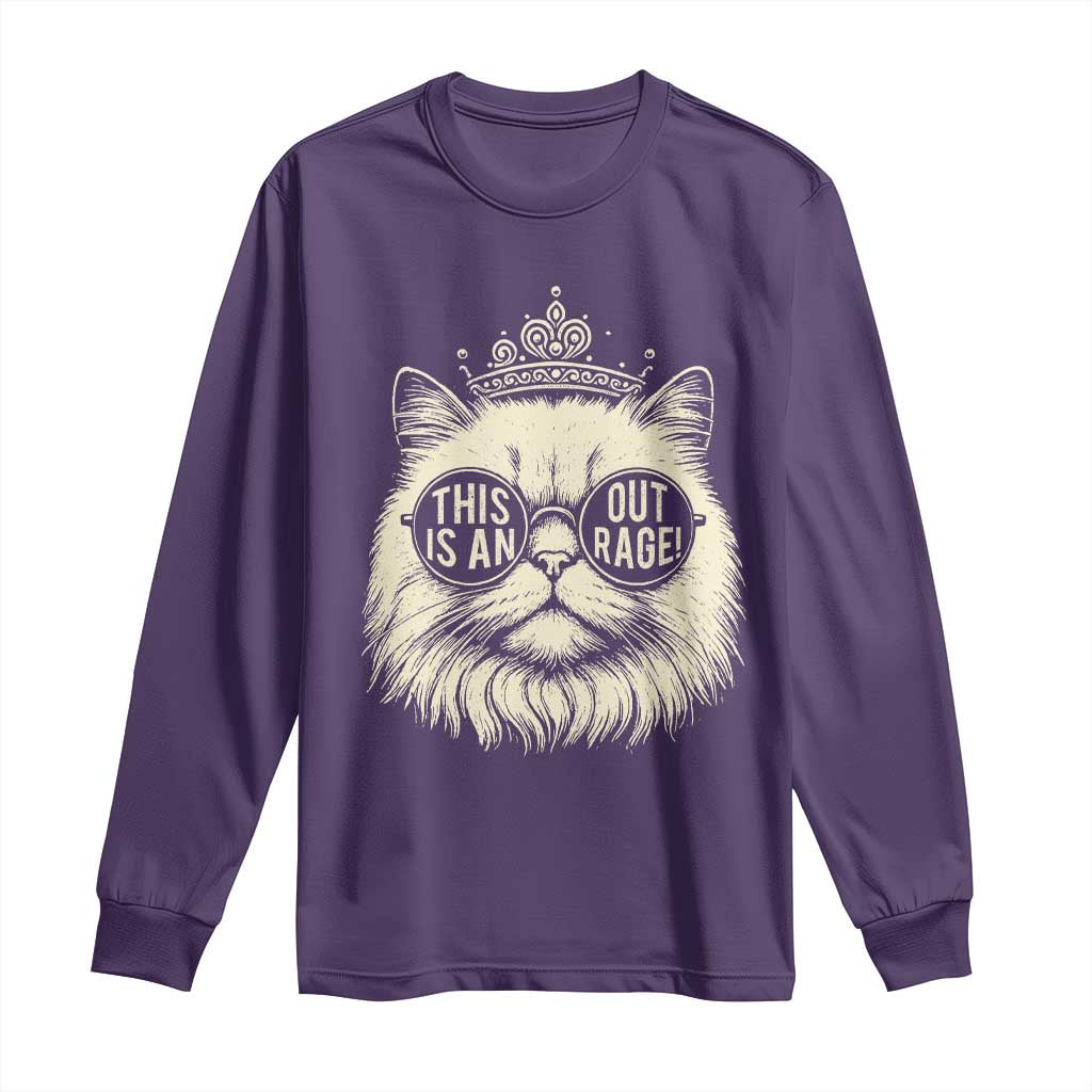 Dungeon Cat This Is An Outrage Long Sleeve Shirt Funny Princess Kitten - Wonder Print Shop