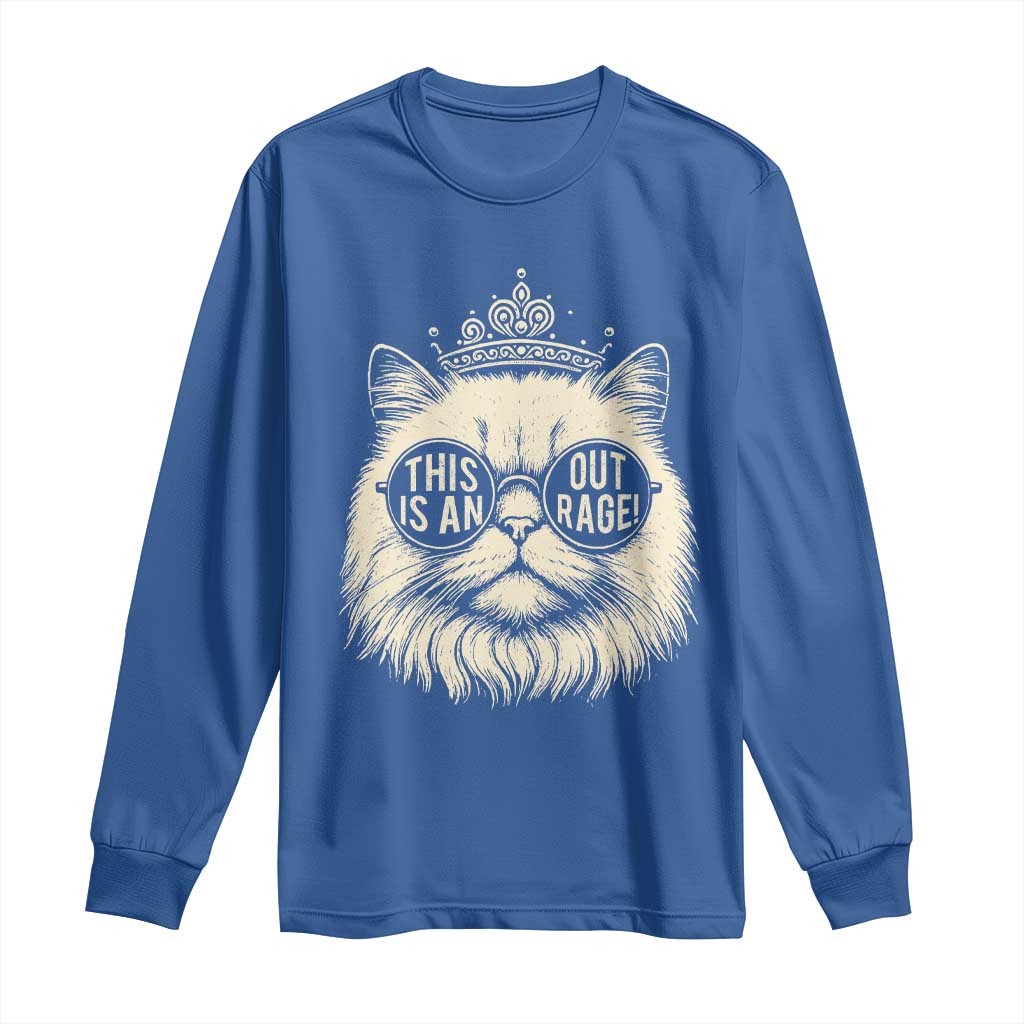 Dungeon Cat This Is An Outrage Long Sleeve Shirt Funny Princess Kitten - Wonder Print Shop