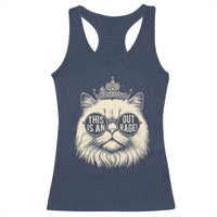 Dungeon Cat This Is An Outrage Racerback Tank Top Funny Princess Kitten - Wonder Print Shop
