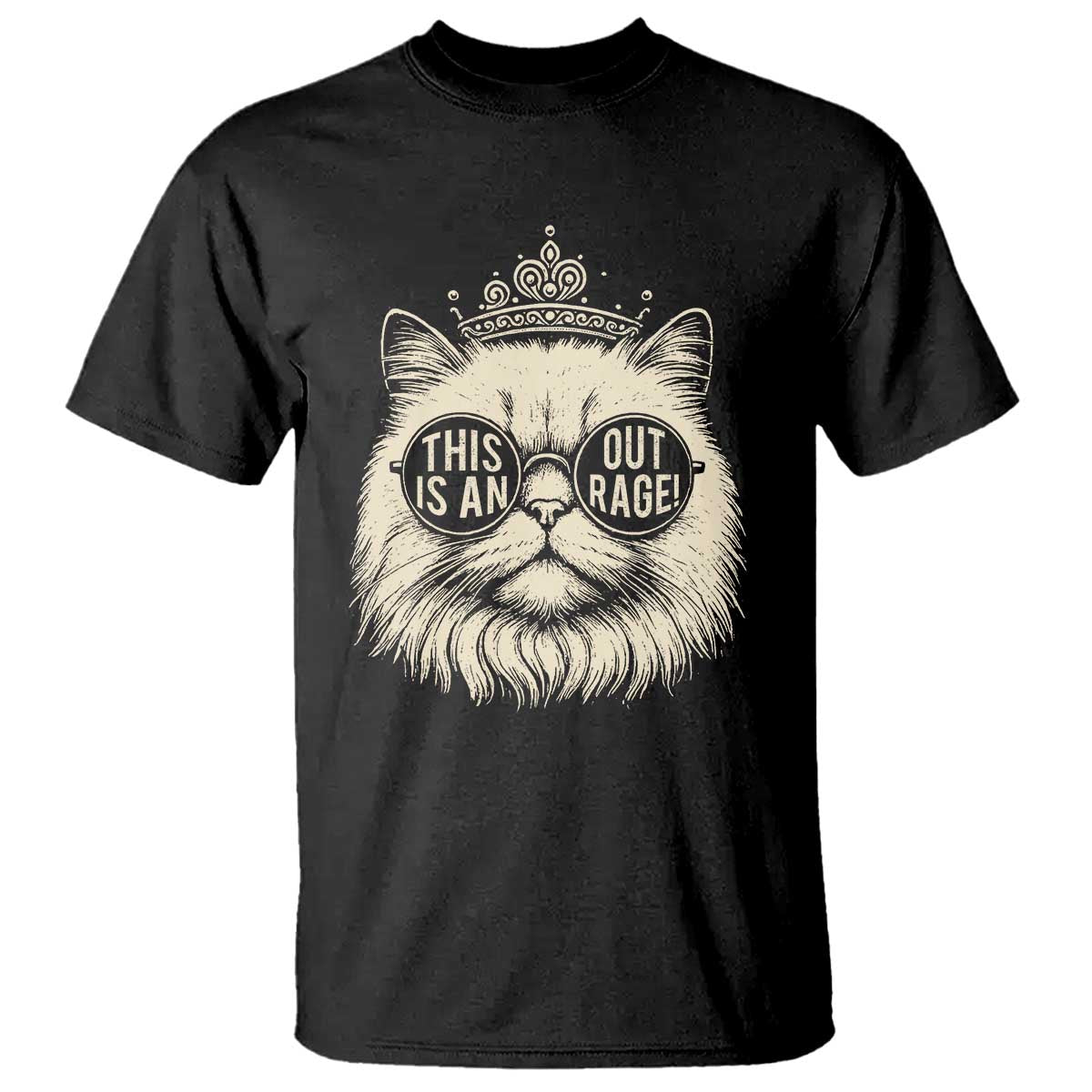 Dungeon Cat This Is An Outrage T Shirt Funny Princess Kitten - Wonder Print Shop