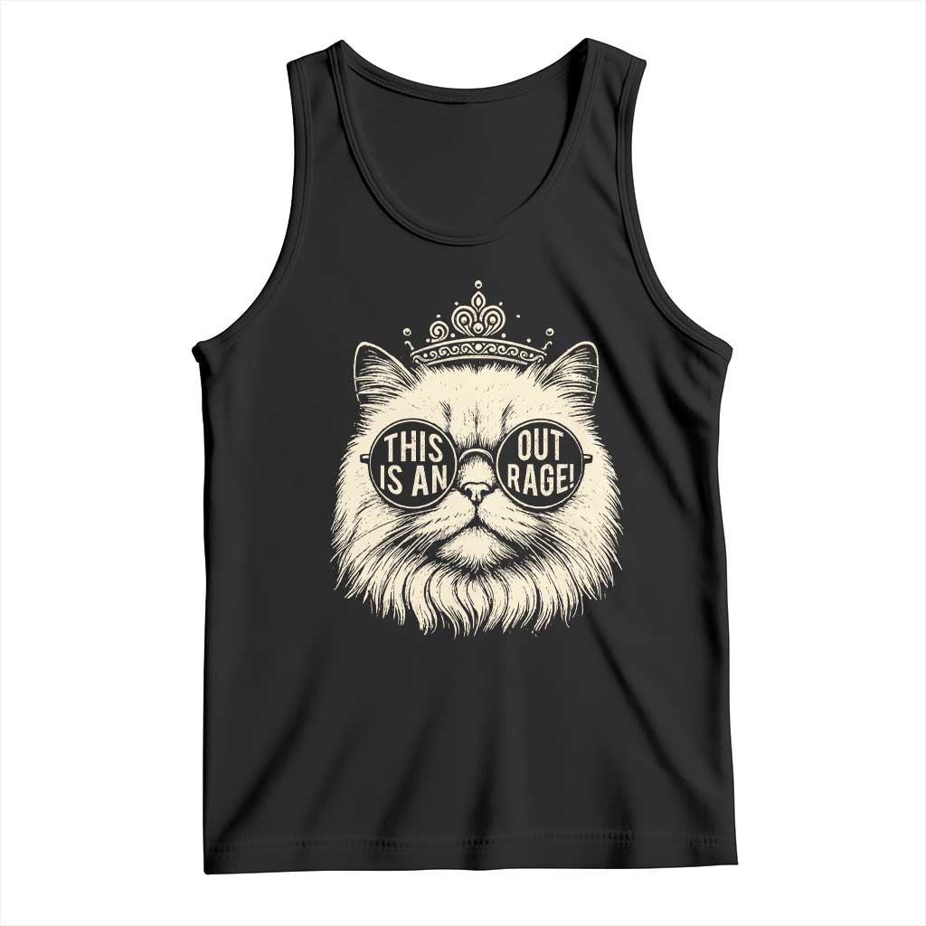 Dungeon Cat This Is An Outrage Tank Top Funny Princess Kitten - Wonder Print Shop