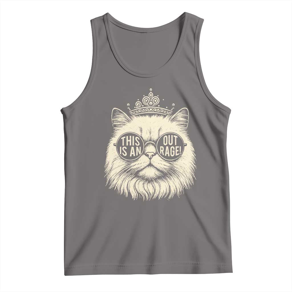 Dungeon Cat This Is An Outrage Tank Top Funny Princess Kitten - Wonder Print Shop