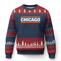Chicago Ugly Christmas Sweater Classic Retro City Illinois IL Lake Michigan Midwest Pride - Wonder Print Shop