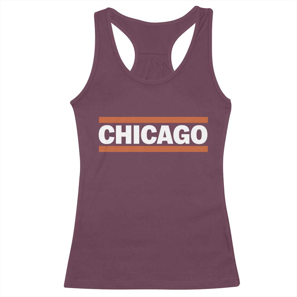 Chicago Racerback Tank Top Classic Retro City Illinois IL Lake Michigan Midwest Pride - Wonder Print Shop