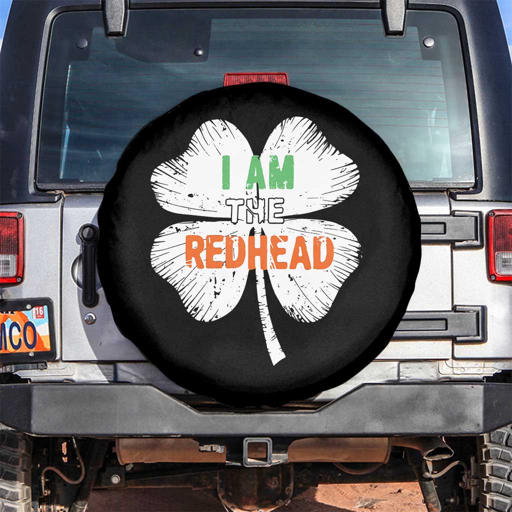 Funny Irish St Patrick's Day I Am The Redhead Spare Tire Cover Vintage Clover Shamrock