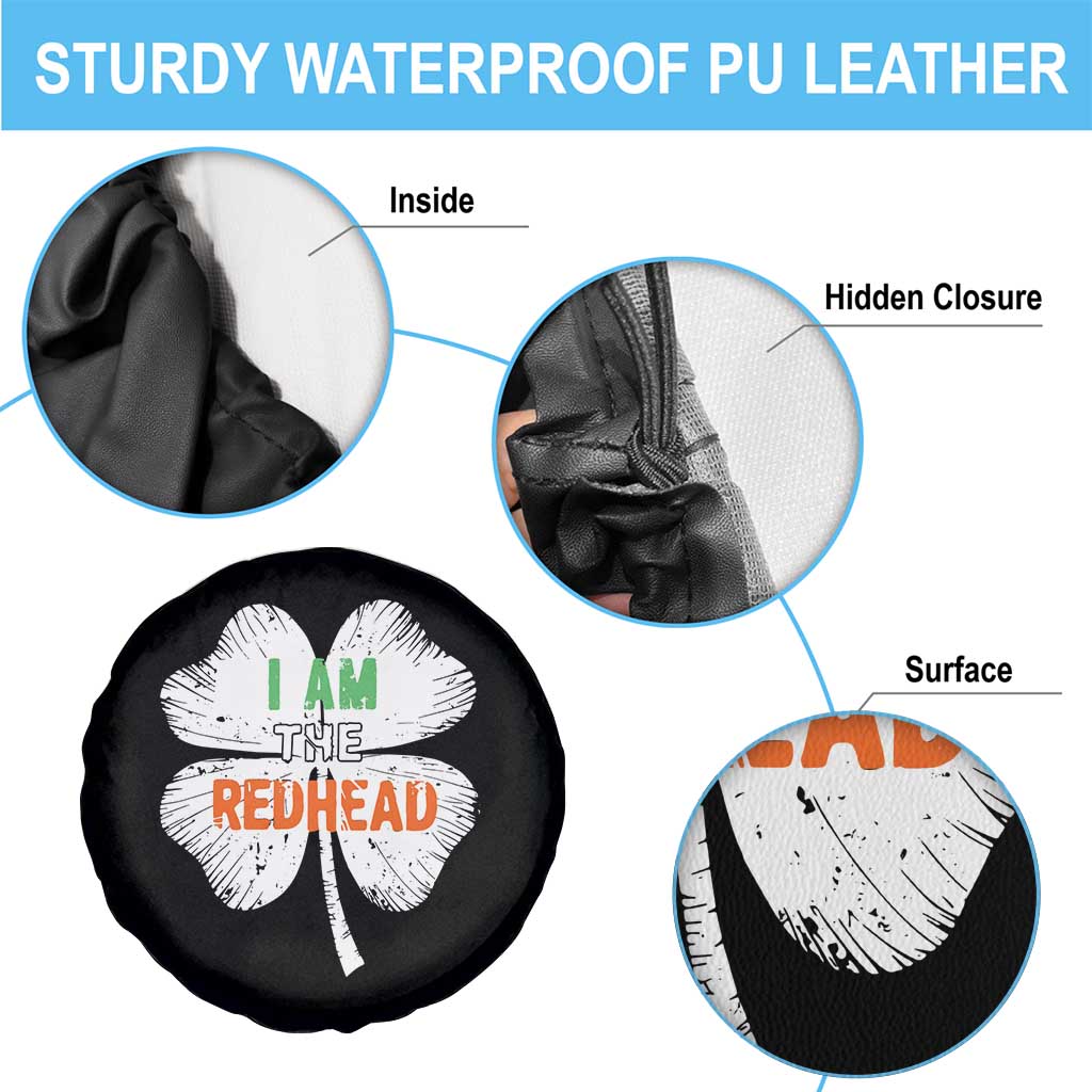 Funny Irish St Patrick's Day I Am The Redhead Spare Tire Cover Vintage Clover Shamrock