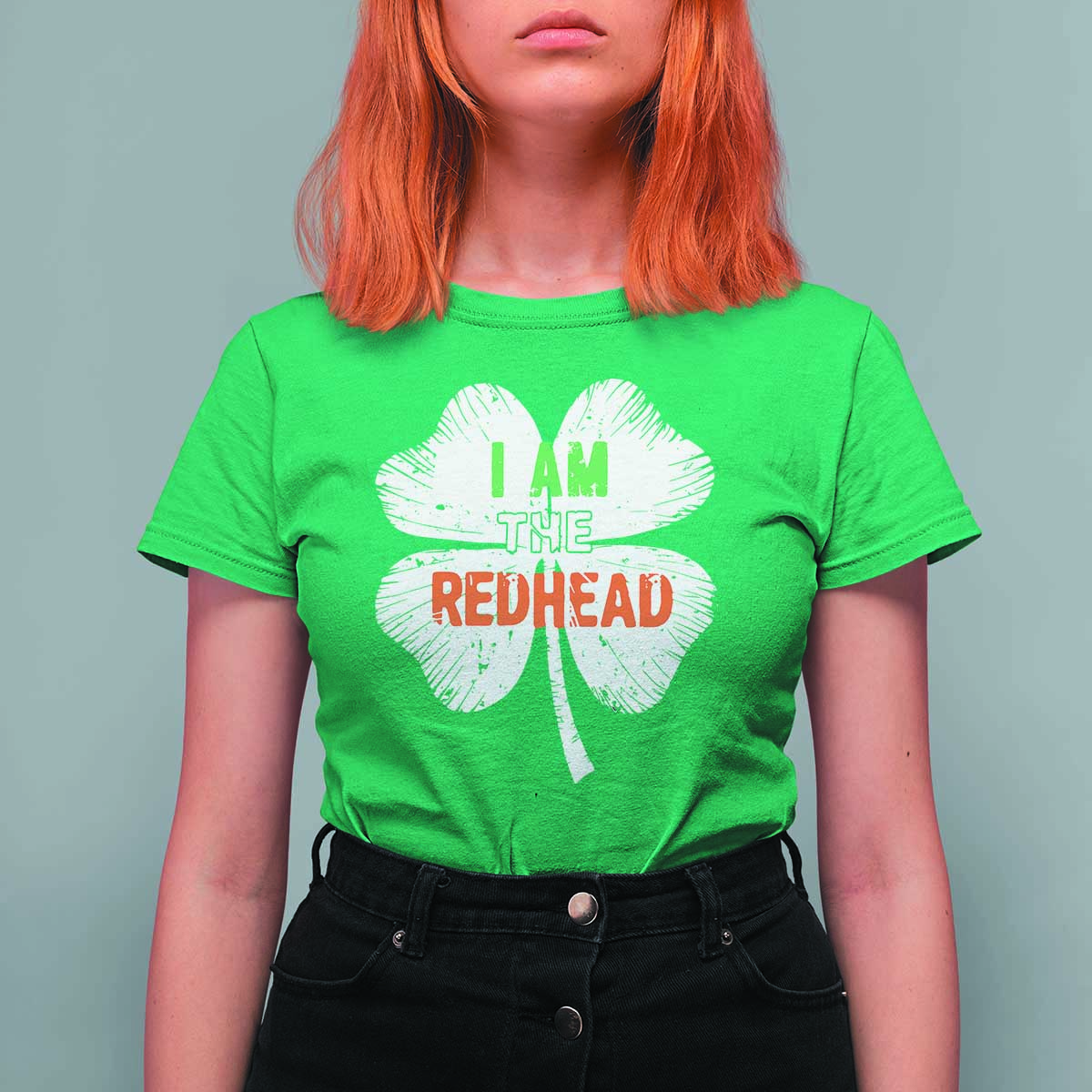 Funny Irish St Patrick's Day I Am The Redhead T Shirt For Women Vintage Clover Shamrock