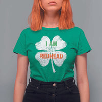 Funny Irish St Patrick's Day I Am The Redhead T Shirt For Women Vintage Clover Shamrock