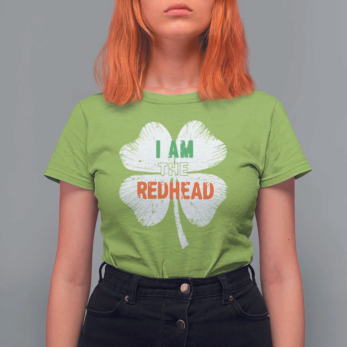 Funny Irish St Patrick's Day I Am The Redhead T Shirt For Women Vintage Clover Shamrock
