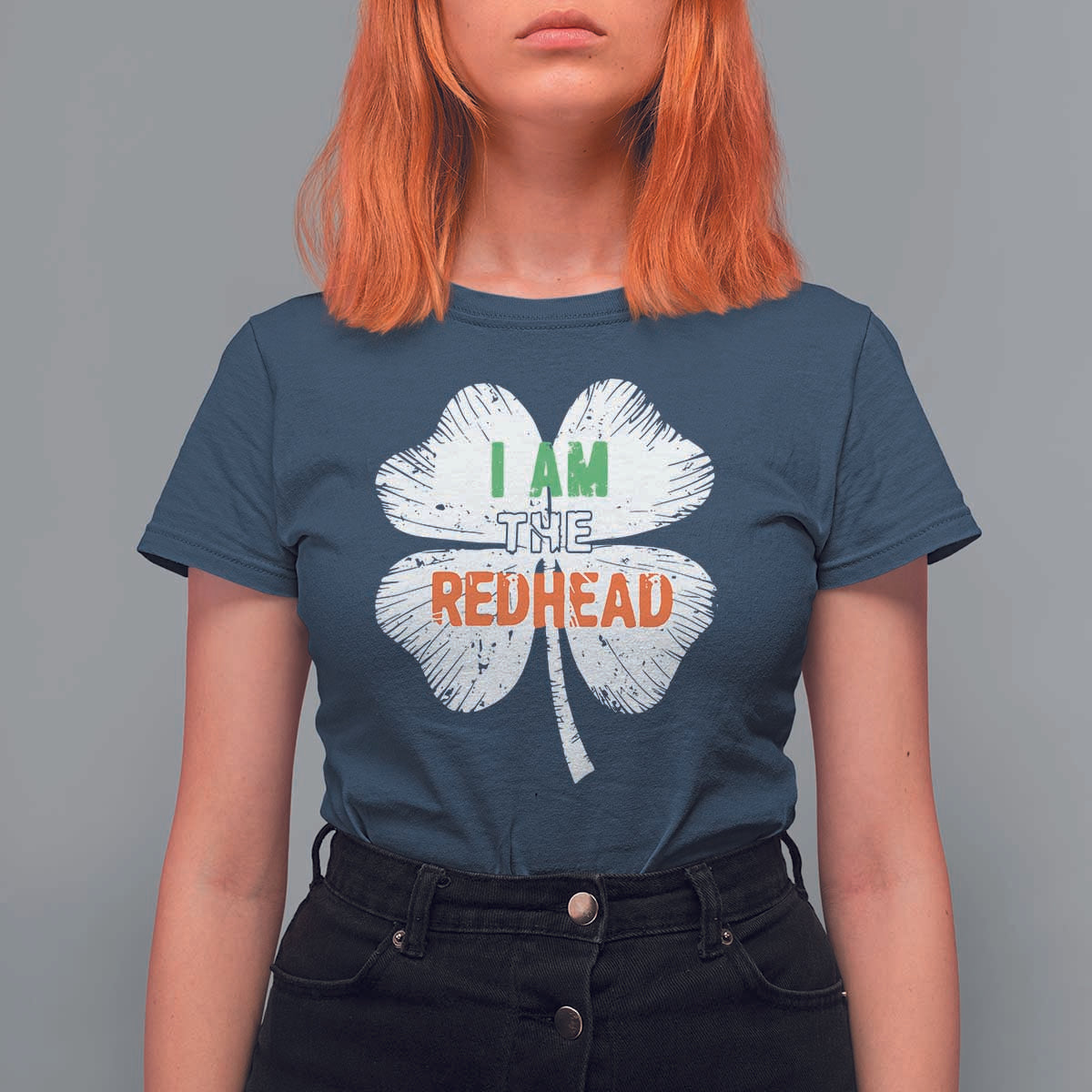 Funny Irish St Patrick's Day I Am The Redhead T Shirt For Women Vintage Clover Shamrock