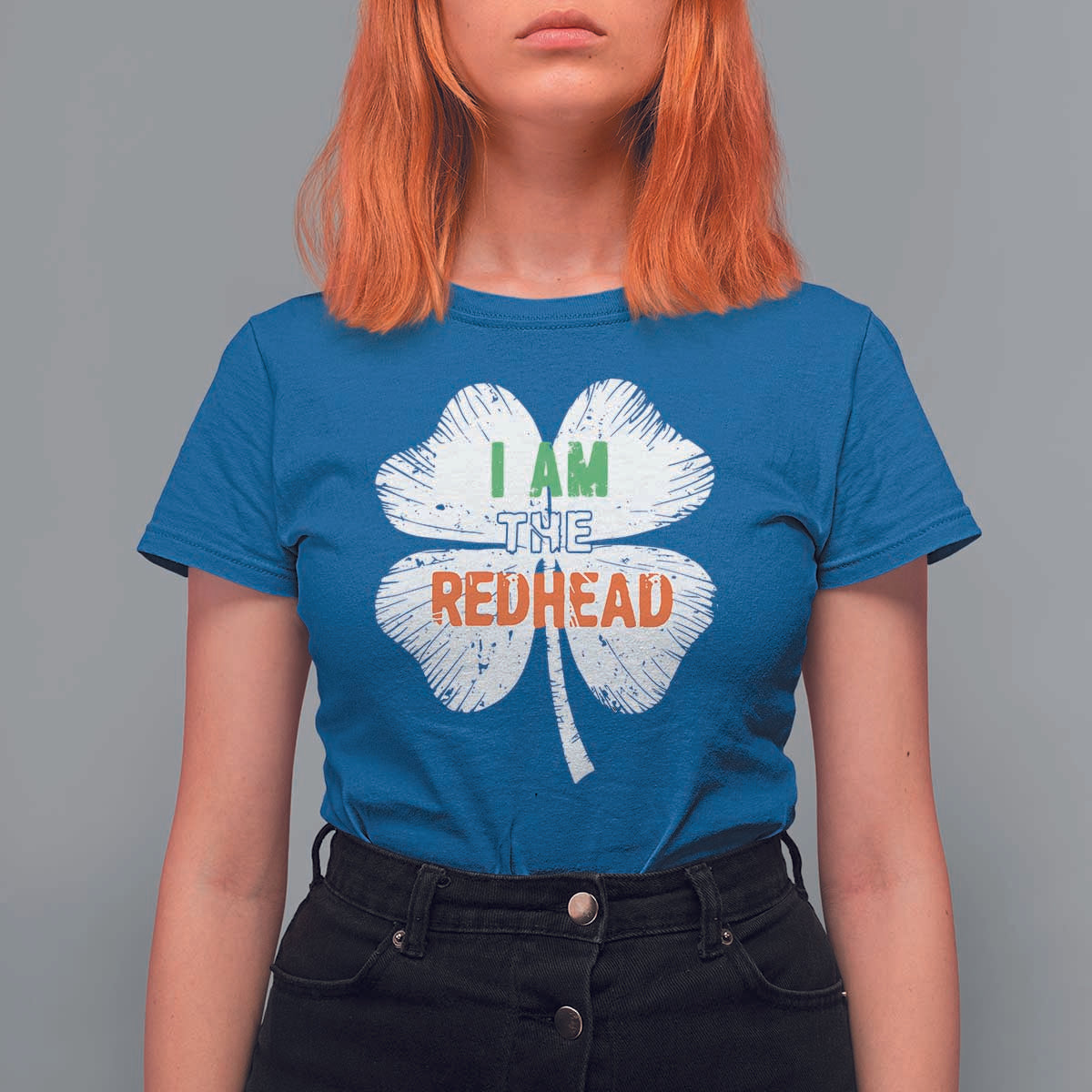 Funny Irish St Patrick's Day I Am The Redhead T Shirt For Women Vintage Clover Shamrock