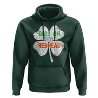 Funny Irish St Patrick's Day Dibs On The Redhead Hoodie Vintage Clover Shamrock