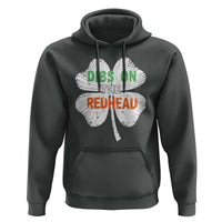 Funny Irish St Patrick's Day Dibs On The Redhead Hoodie Vintage Clover Shamrock