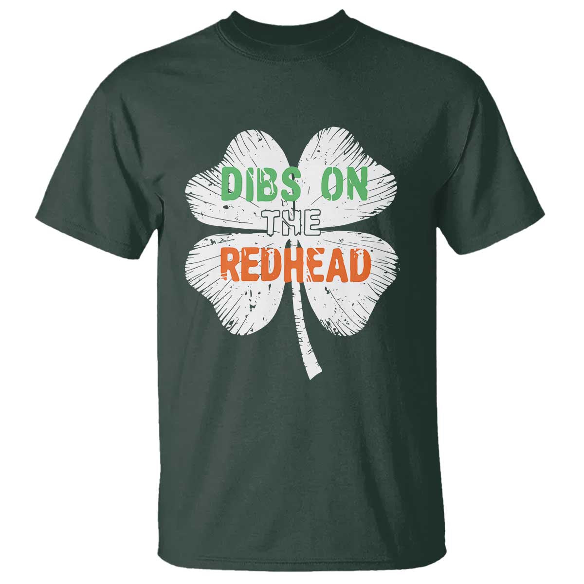 Funny Irish St Patrick's Day Dibs On The Redhead T Shirt Vintage Clover Shamrock