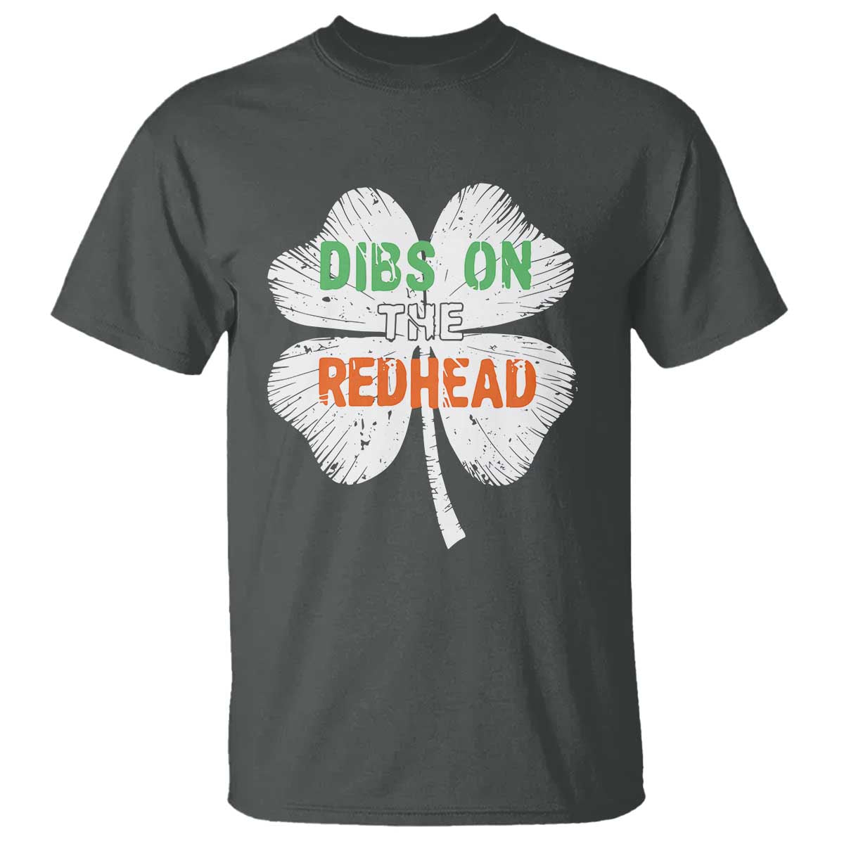 Funny Irish St Patrick's Day Dibs On The Redhead T Shirt Vintage Clover Shamrock