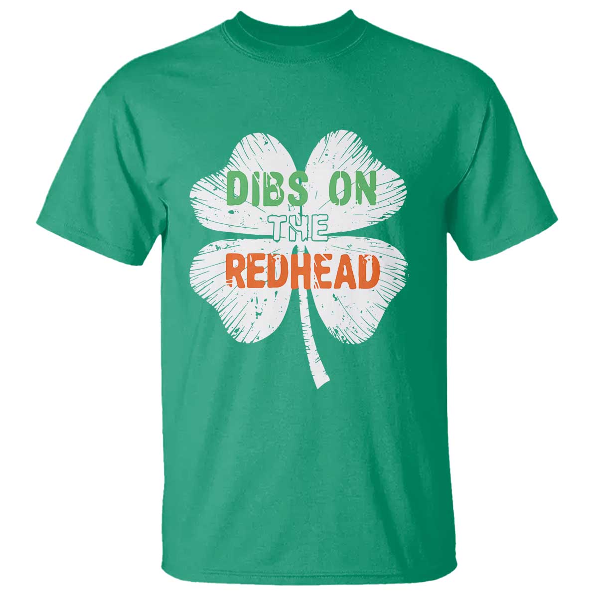 Funny Irish St Patrick's Day Dibs On The Redhead T Shirt Vintage Clover Shamrock