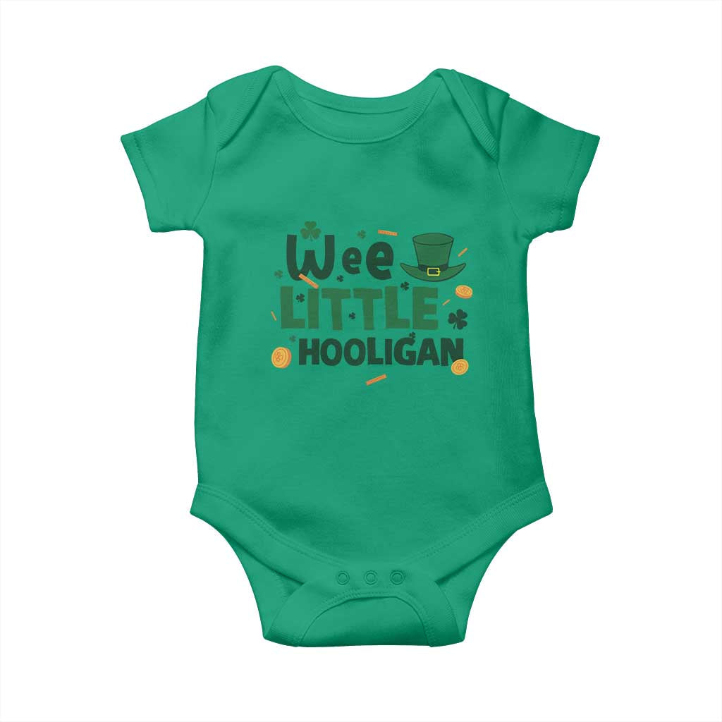Funny St Patrick's Day Wee Little Hooligan Baby Onesie Shamrock
