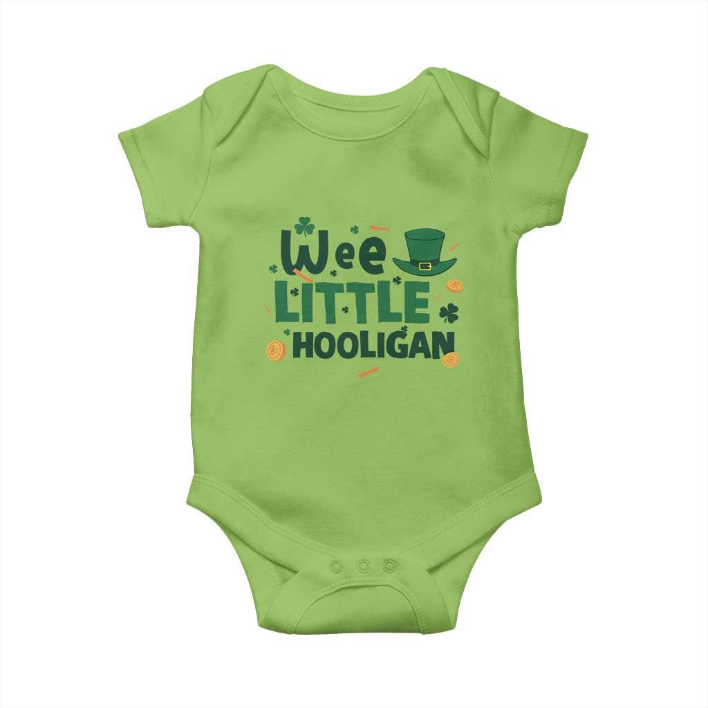 Funny St Patrick's Day Wee Little Hooligan Baby Onesie Shamrock
