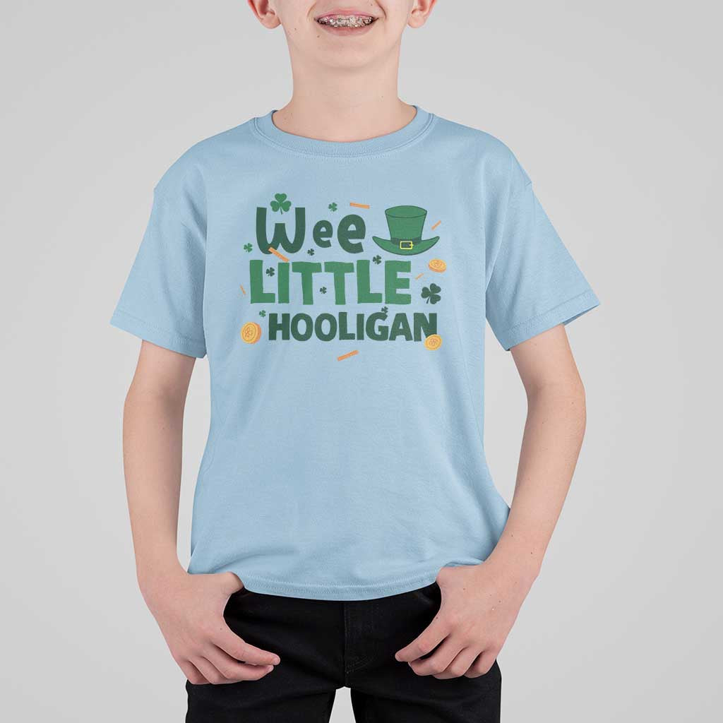 Funny St Patrick's Day Wee Little Hooligan T Shirt For Kid Shamrock