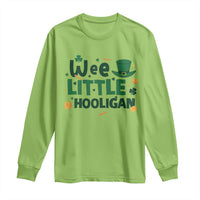 Funny St Patrick's Day Wee Little Hooligan Long Sleeve Shirt Shamrock
