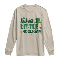 Funny St Patrick's Day Wee Little Hooligan Long Sleeve Shirt Shamrock