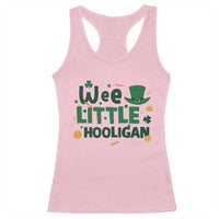 Funny St Patrick's Day Wee Little Hooligan Racerback Tank Top Shamrock
