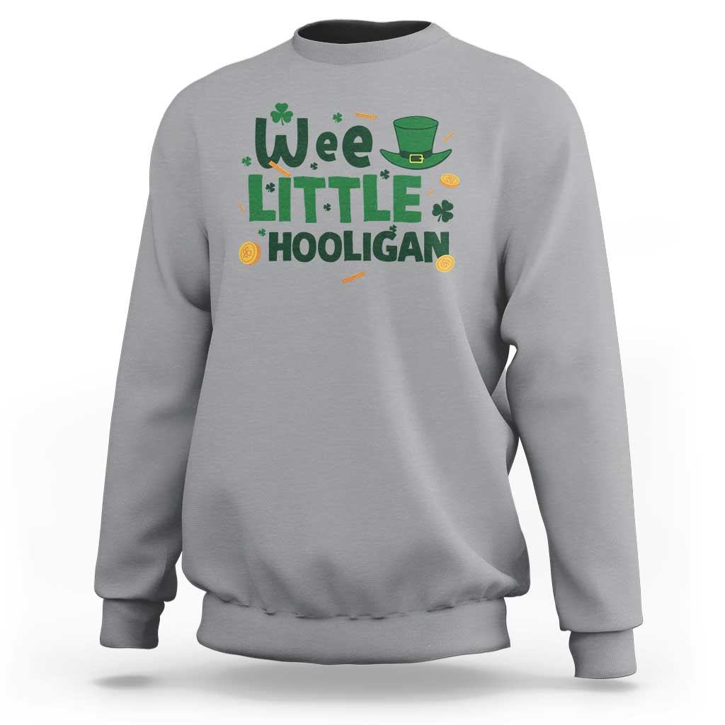 Funny St Patrick's Day Wee Little Hooligan Sweatshirt Shamrock