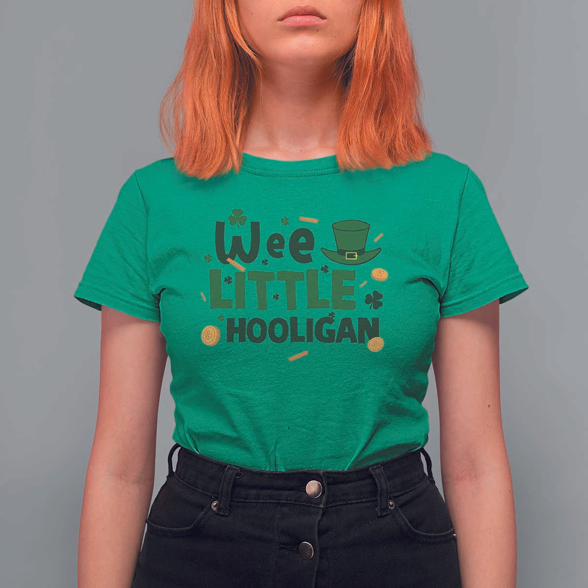 Funny St Patrick's Day Wee Little Hooligan T Shirt For Women Shamrock