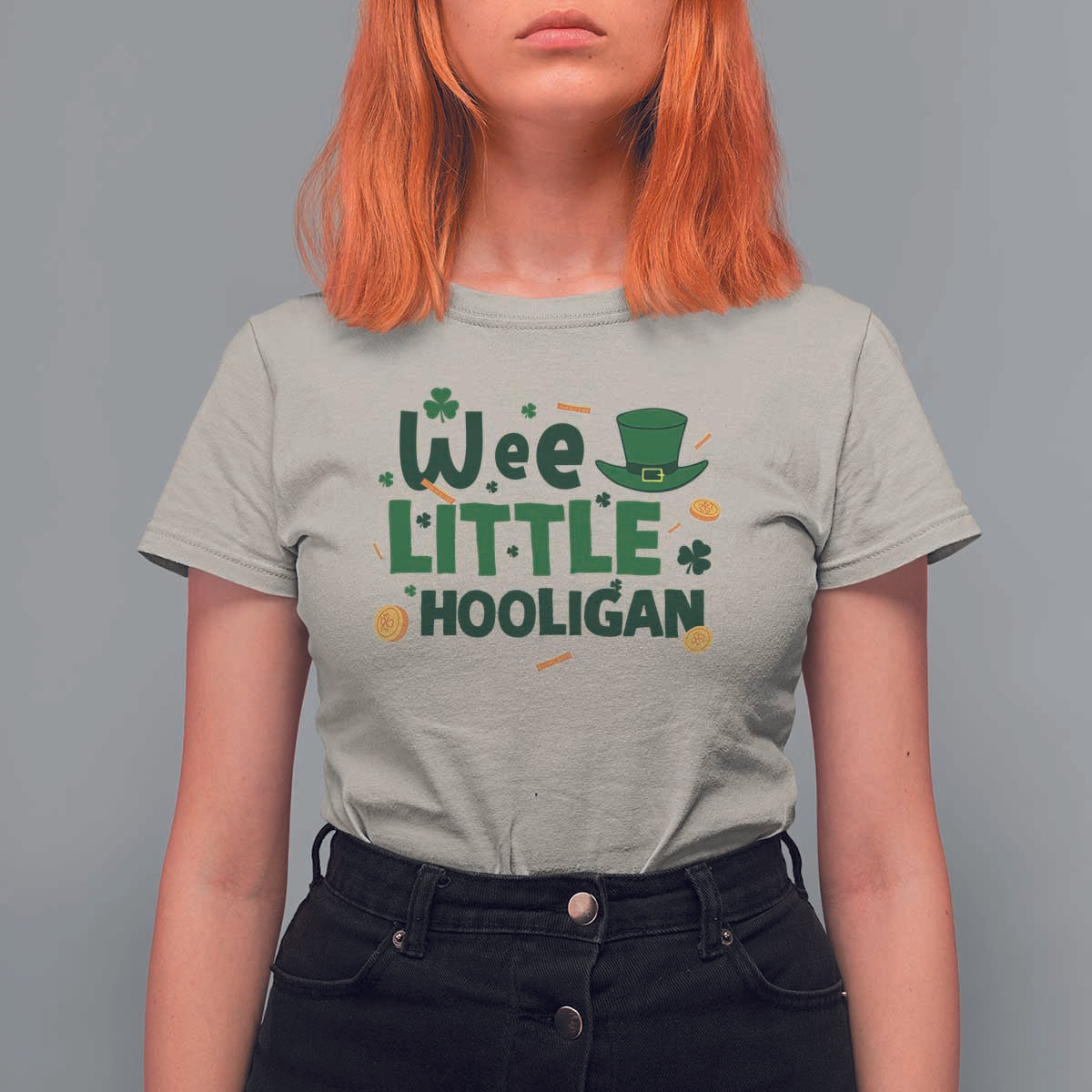 Funny St Patrick's Day Wee Little Hooligan T Shirt For Women Shamrock