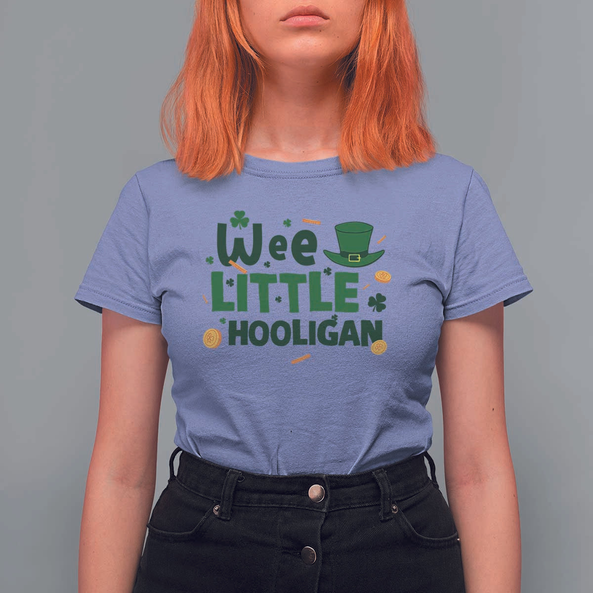 Funny St Patrick's Day Wee Little Hooligan T Shirt For Women Shamrock
