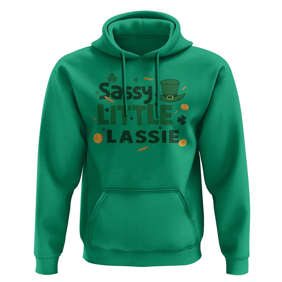 Funny St Patrick's Day Sassy Little Lassie Hoodie Shamrock