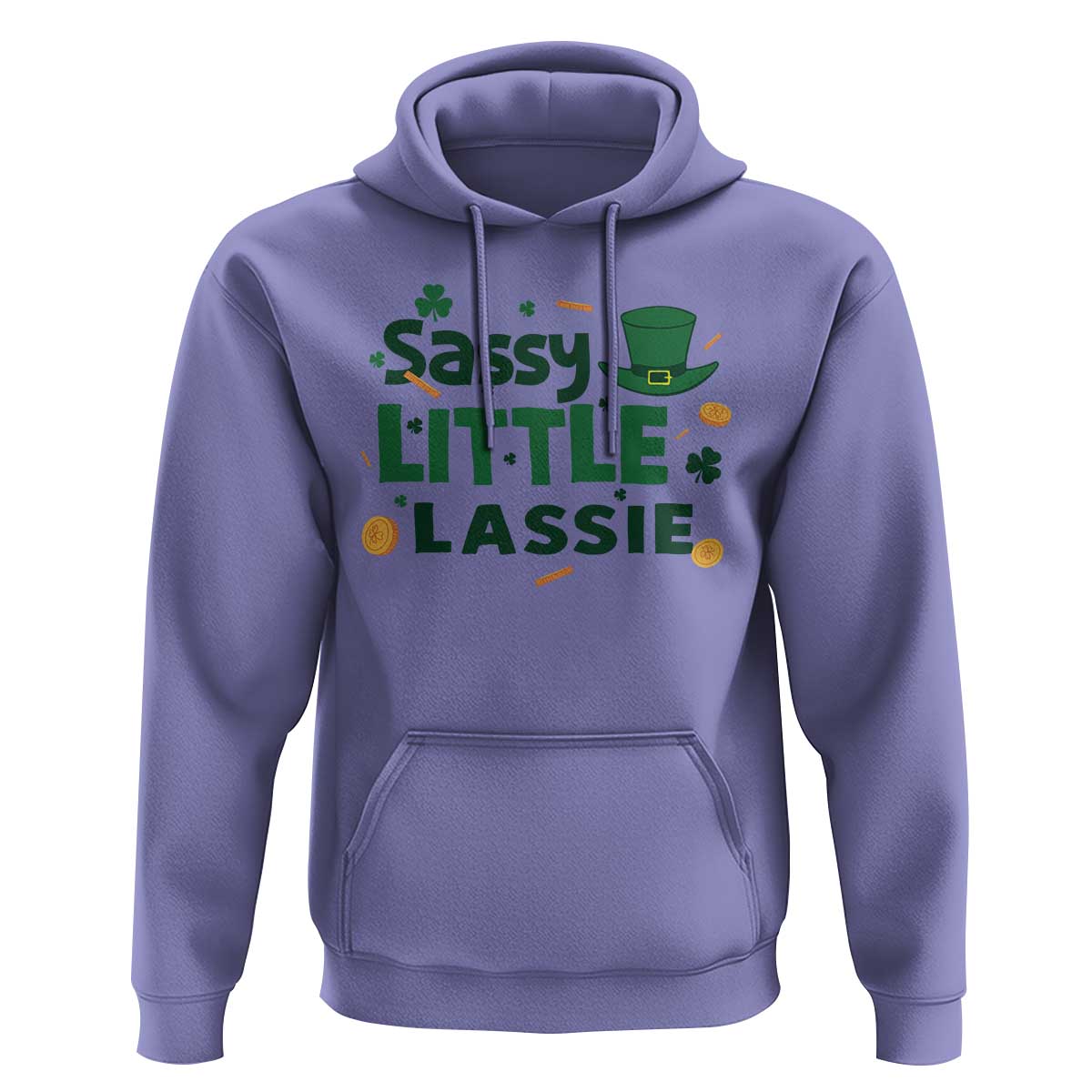 Funny St Patrick's Day Sassy Little Lassie Hoodie Shamrock