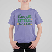 Funny St Patrick's Day Sassy Little Lassie T Shirt For Kid Shamrock