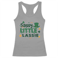 Funny St Patrick's Day Sassy Little Lassie Racerback Tank Top Shamrock