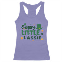 Funny St Patrick's Day Sassy Little Lassie Racerback Tank Top Shamrock