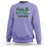 Funny St Patrick's Day Sassy Little Lassie Sweatshirt Shamrock