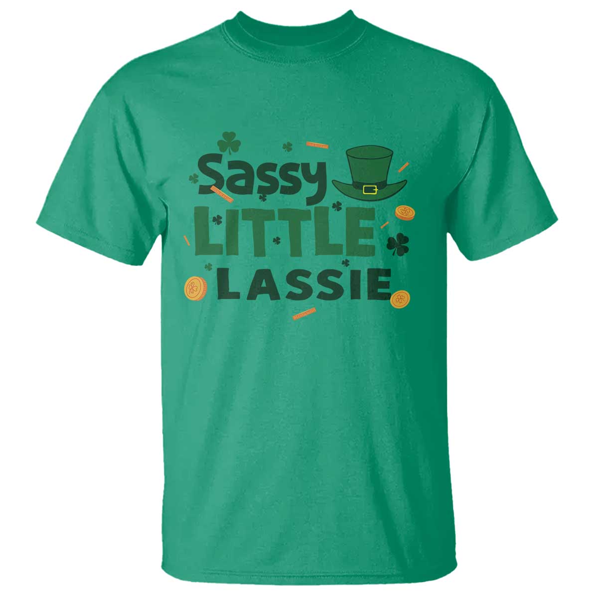 Funny St Patrick's Day Sassy Little Lassie T Shirt Shamrock