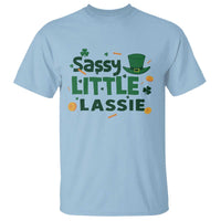 Funny St Patrick's Day Sassy Little Lassie T Shirt Shamrock