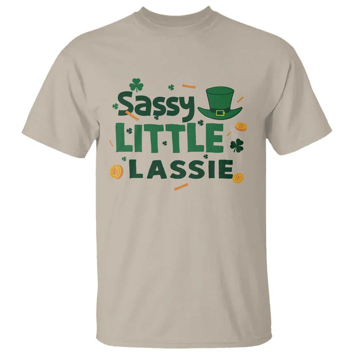 Funny St Patrick's Day Sassy Little Lassie T Shirt Shamrock