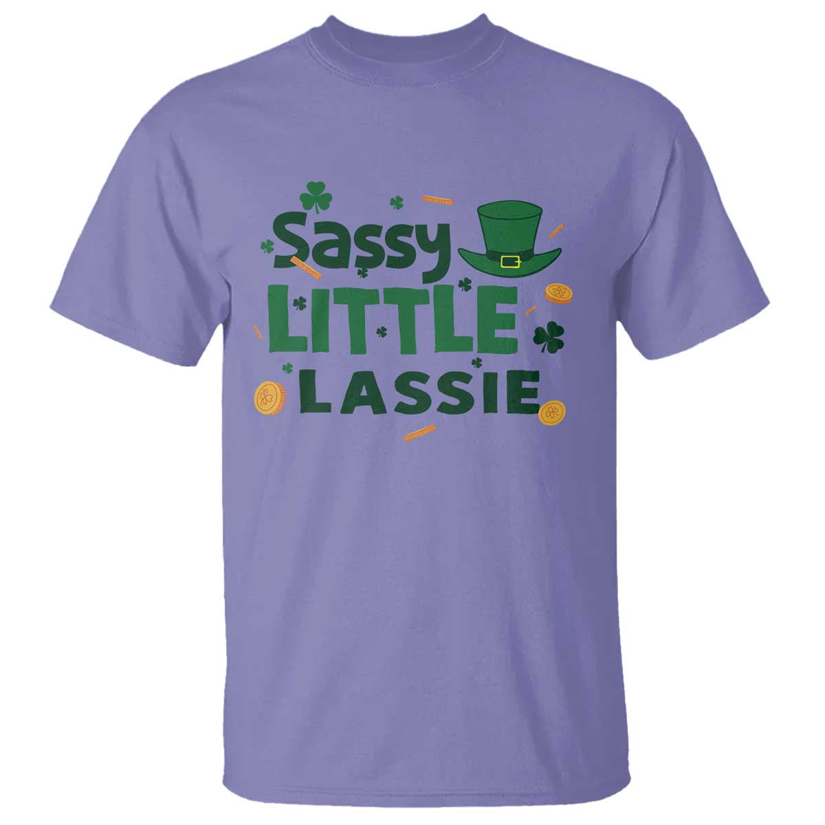 Funny St Patrick's Day Sassy Little Lassie T Shirt Shamrock