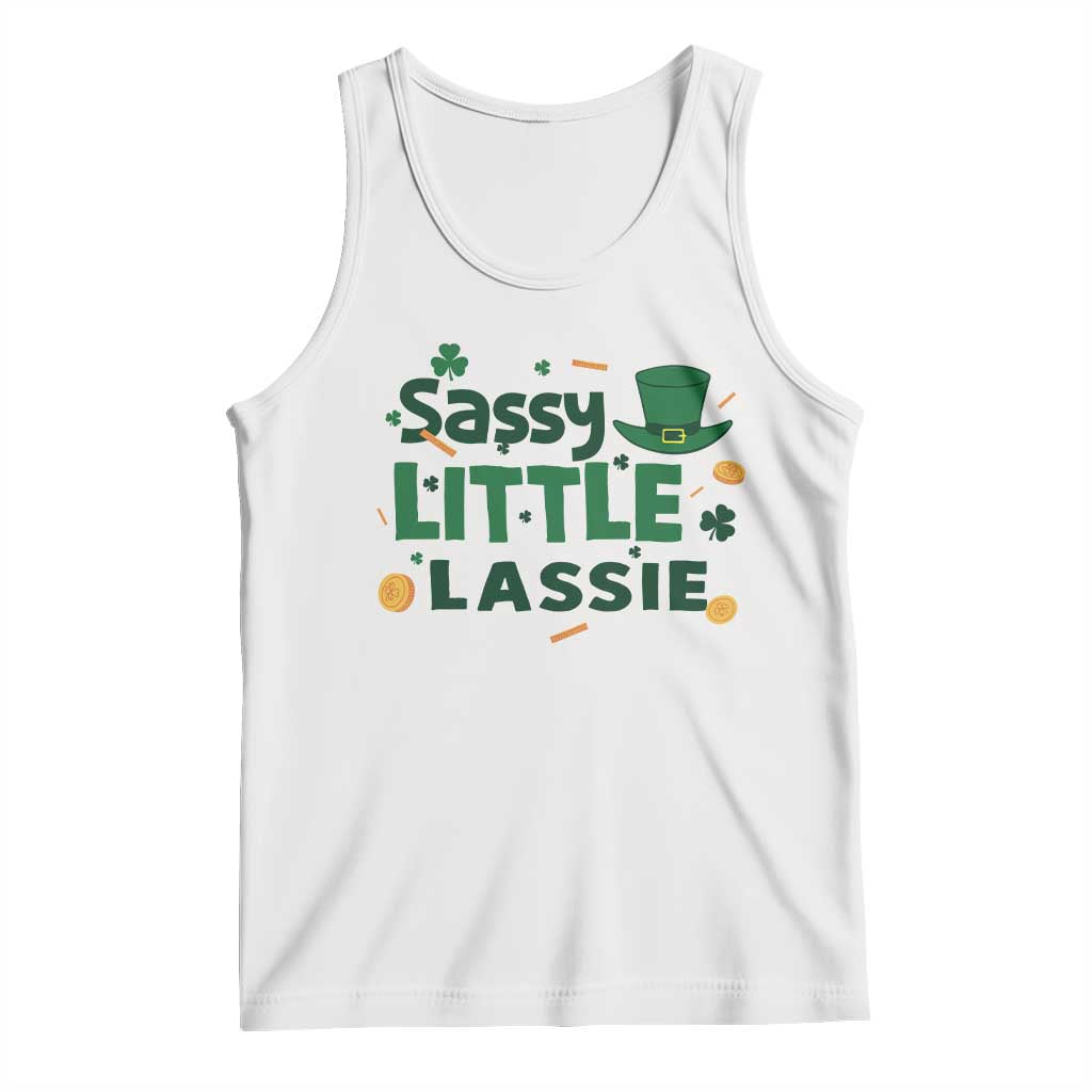 Funny St Patrick's Day Sassy Little Lassie Tank Top Shamrock