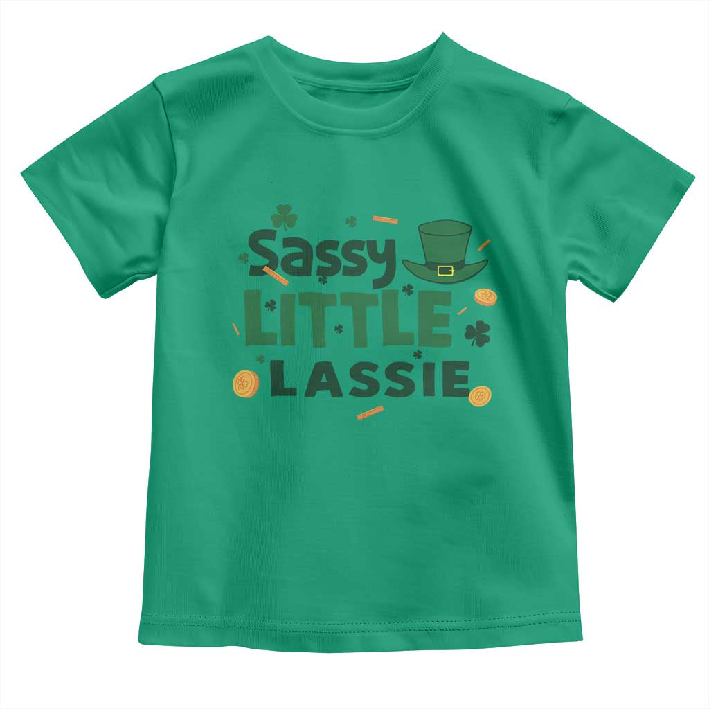 Funny St Patrick's Day Sassy Little Lassie Toddler T Shirt Shamrock