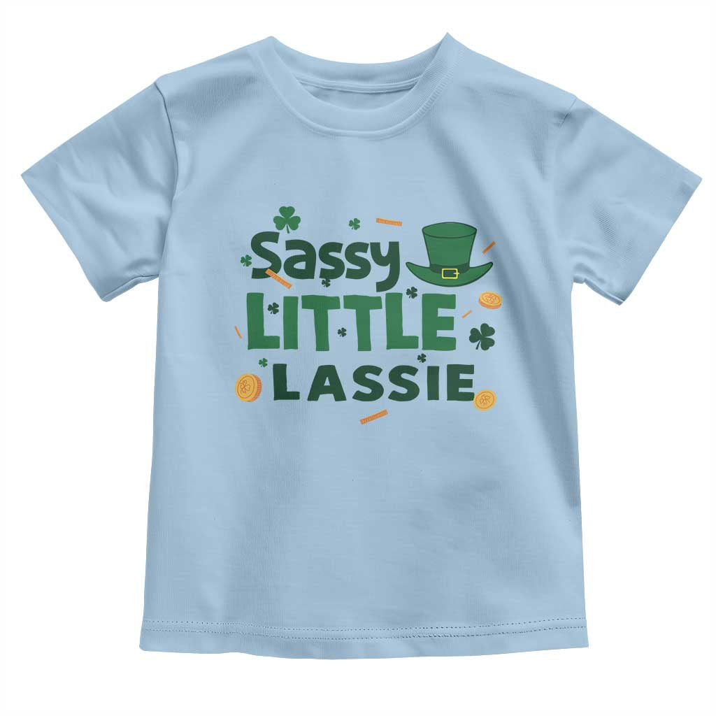 Funny St Patrick's Day Sassy Little Lassie Toddler T Shirt Shamrock