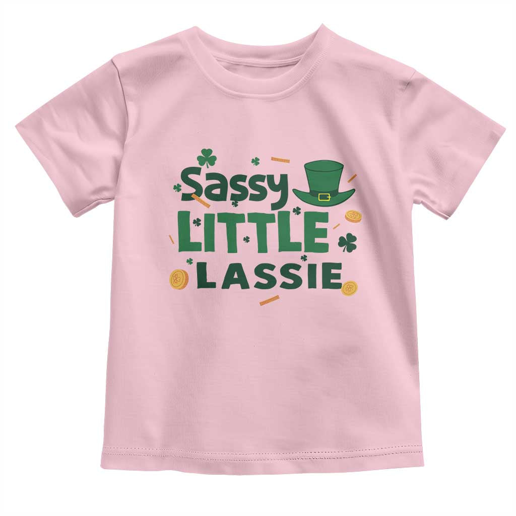 Funny St Patrick's Day Sassy Little Lassie Toddler T Shirt Shamrock