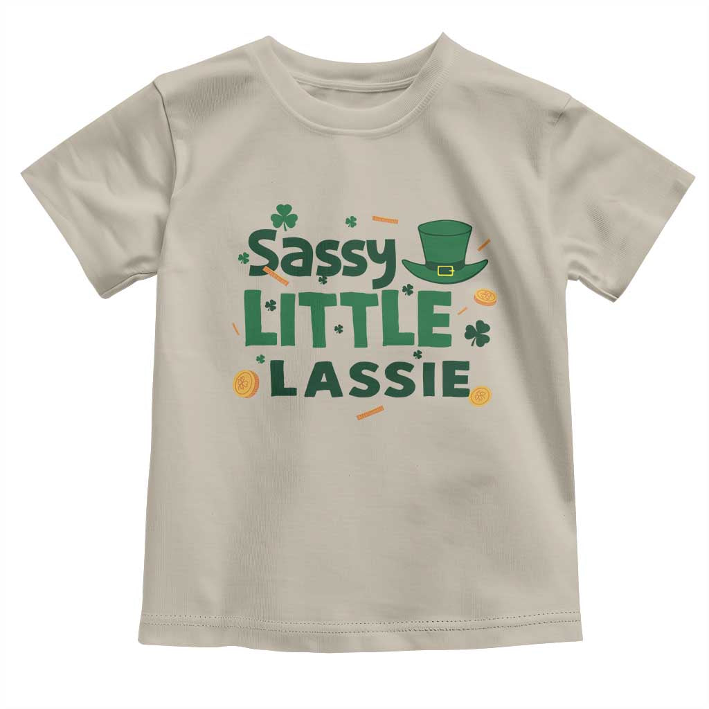 Funny St Patrick's Day Sassy Little Lassie Toddler T Shirt Shamrock