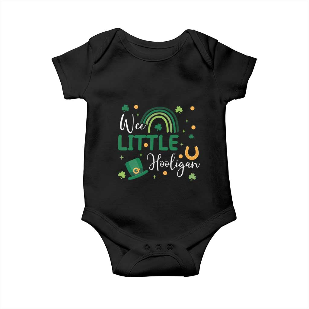 Funny Wee Little Hooligan Baby Onesie St Patrick's Day Shamrock Rainbow