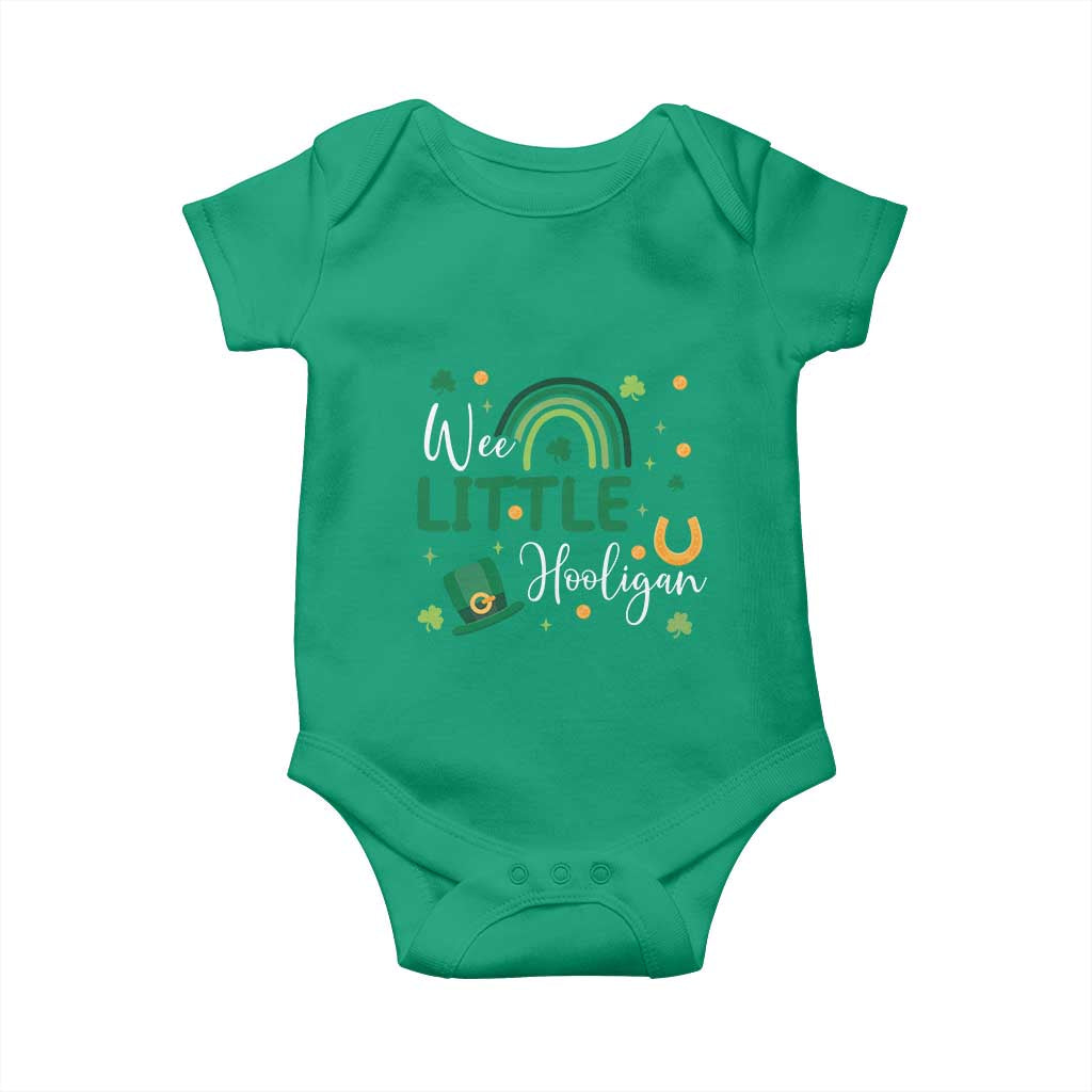 Funny Wee Little Hooligan Baby Onesie St Patrick's Day Shamrock Rainbow