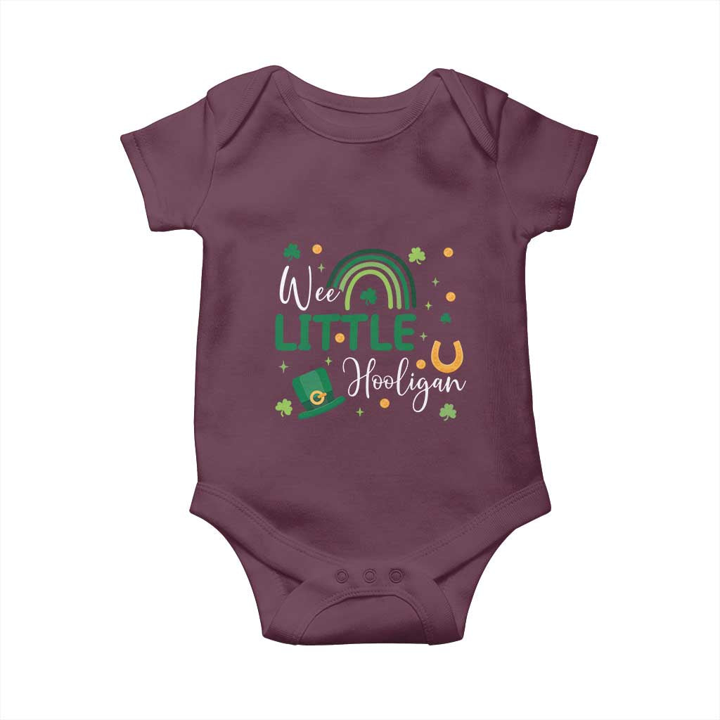 Funny Wee Little Hooligan Baby Onesie St Patrick's Day Shamrock Rainbow