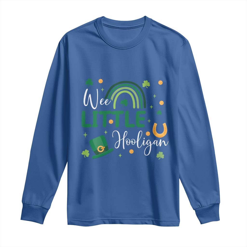 Funny Wee Little Hooligan Long Sleeve Shirt St Patrick's Day Shamrock Rainbow